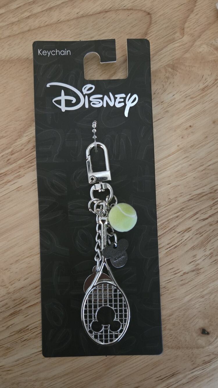 Disney Tennis Racket Mickey Mouse Charm Keychain BoxLunch Exclusive